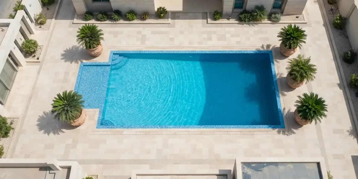 مسبح فيلا في الكويت من الأعلى